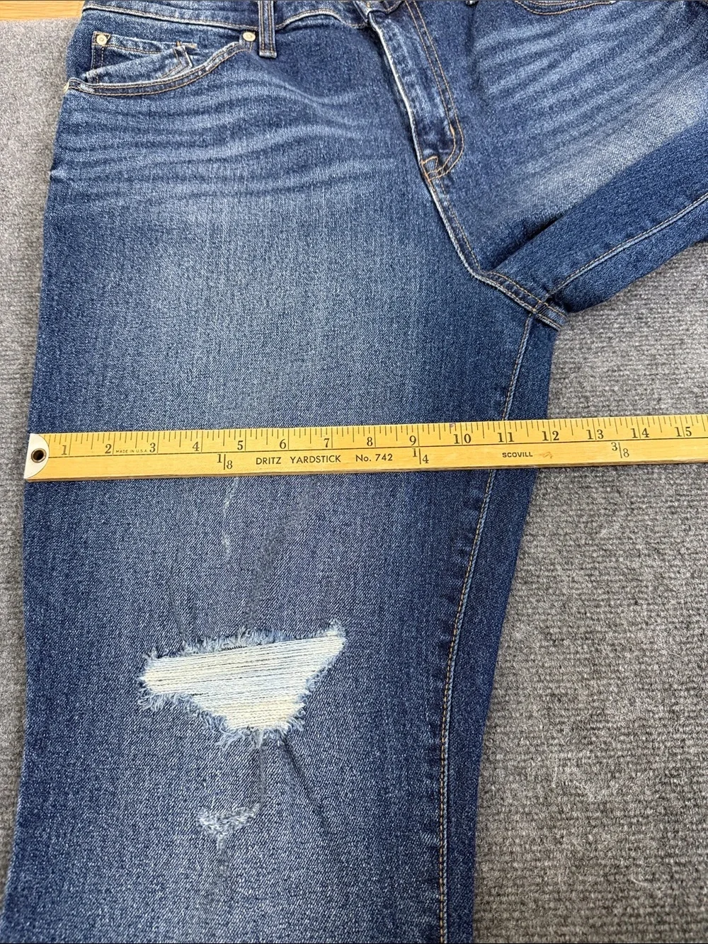 Ella Moss High Waist Crop Flare Distressed Cotton Jeans Sz 32 (B7)